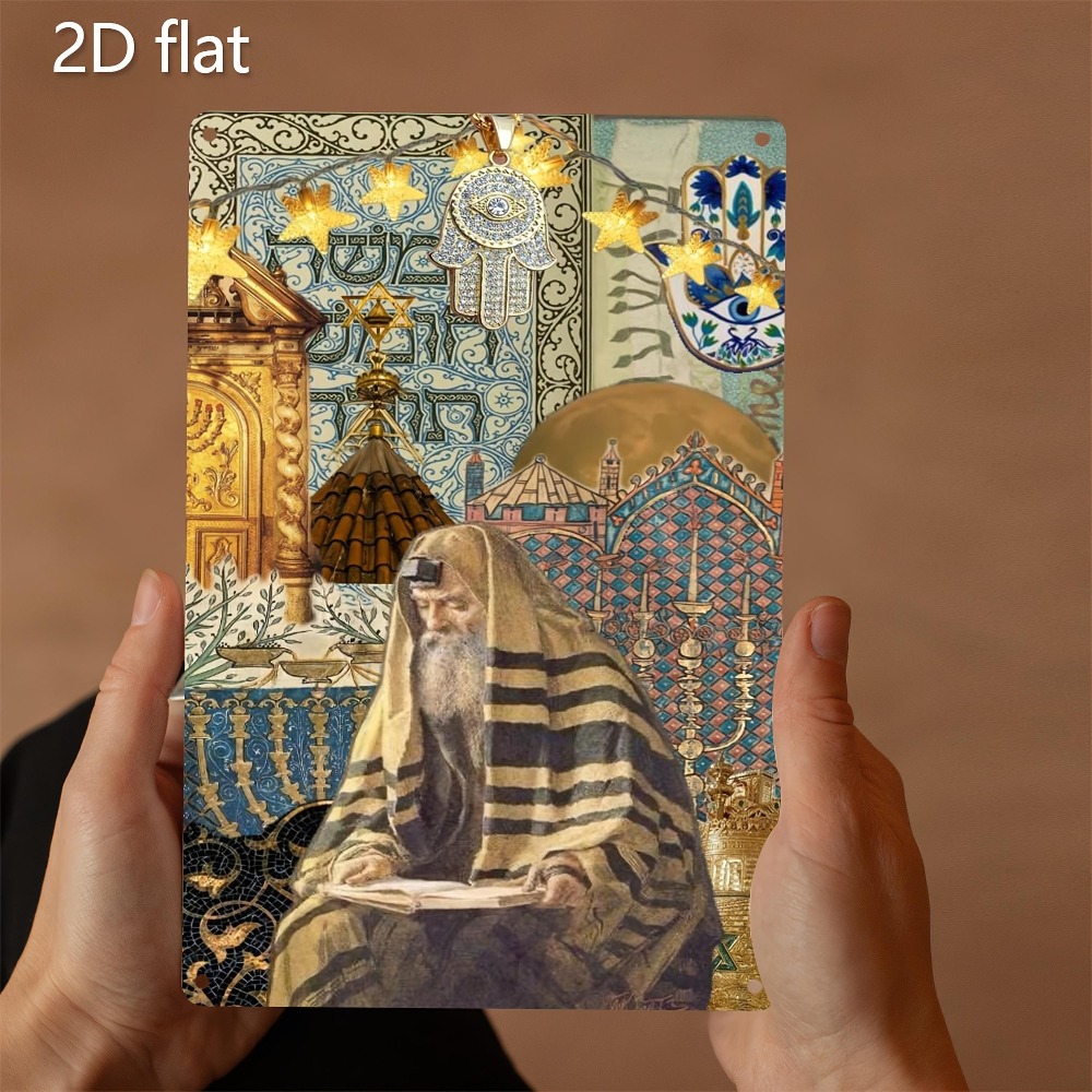 Home Decor - CIFBUY Vintage Żydowski Starzec Czytający Aluminiowa
