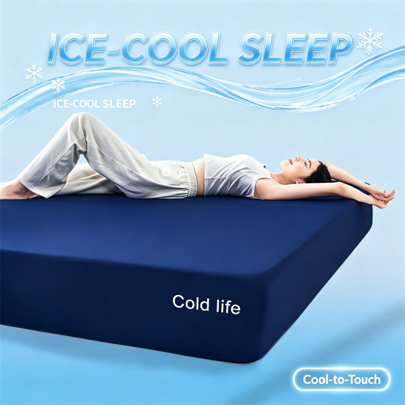 Fitted Bed Sheets Deep Pocket - Prześcieradło z efektem chłodzenia Ice-Cool Touch,