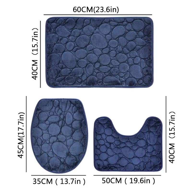 Quick Dry Diatomite Bath Mat - 3 SZTUK / ZESTAW Maty łazienkowe