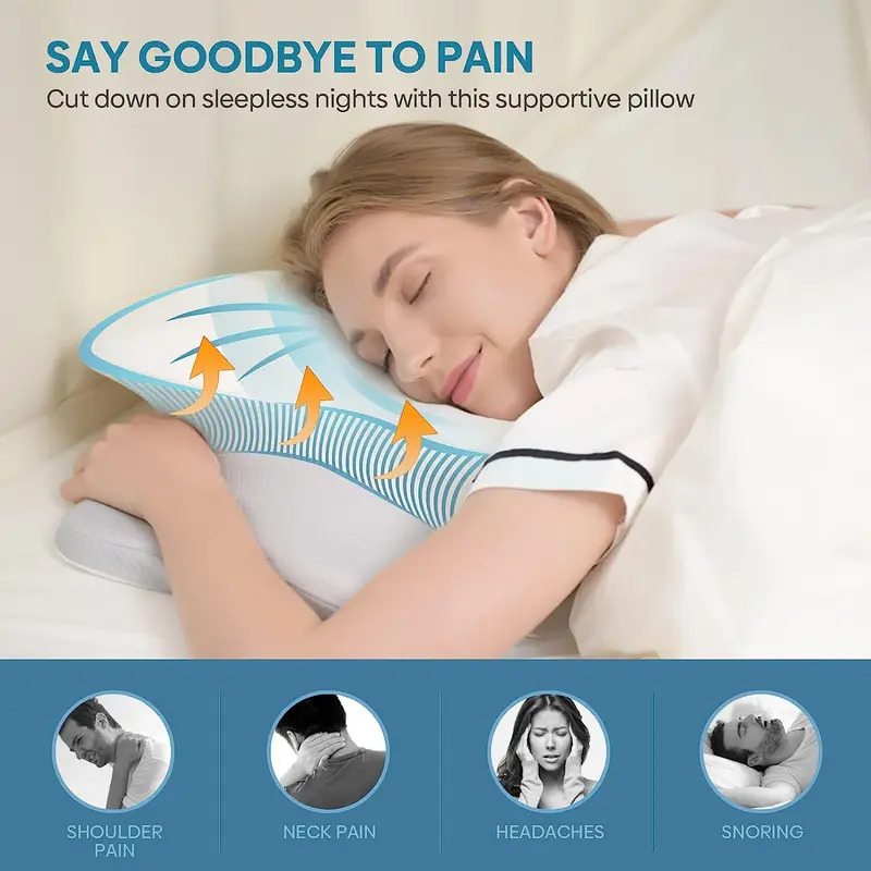 Memory Foam Orthopedic Pillow Neck Pain - Bezzapachowa ortopedyczna poduszka na szyję i