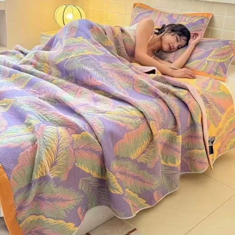 Muslin Cotton Bedspread - 6-warstwowa kołdra muślinowa w rozmiarze Queen,