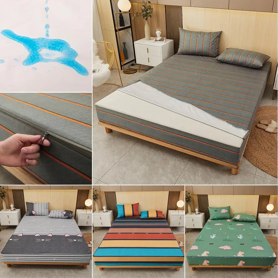 Waterproof Mattress Protector Breathable - Sześciostronny z zamkiem błyskawicznym Pokrowiec na