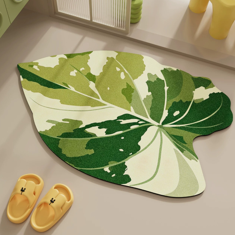 Quick Dry Diatomite Bath Mat - Mata łazienkowa w kształcie liścia tropikalnego