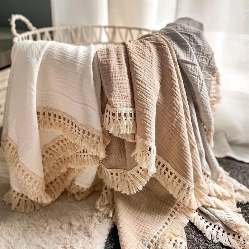 Muslin Cotton Bedspread - Bawełniane muślinowe koce do przewijania dla