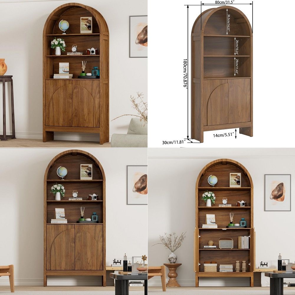 Storage & Organization - Witryna łukowa Century z drzwiami, 5-poziomowa