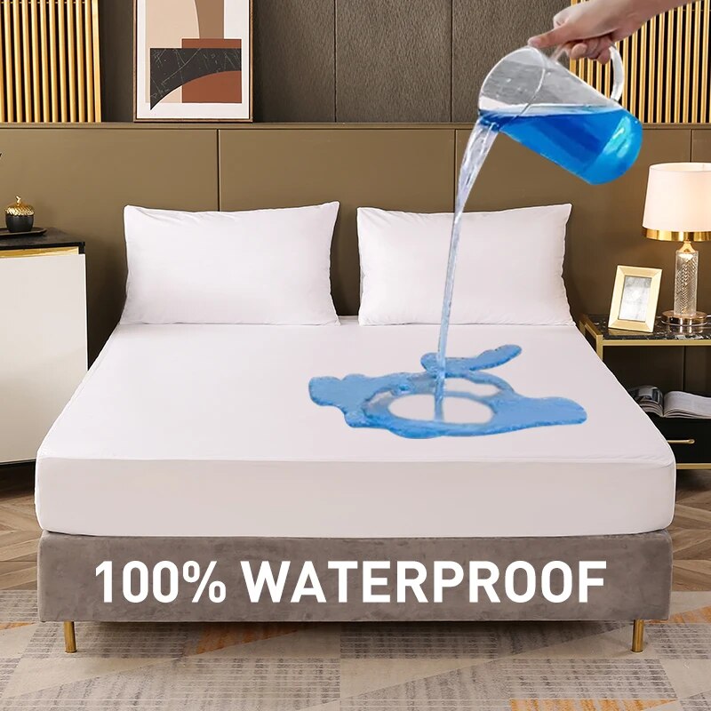 Waterproof Mattress Protector Breathable - Wodoodporne prześcieradło Pokrowiec na pościel Jednokolorowy