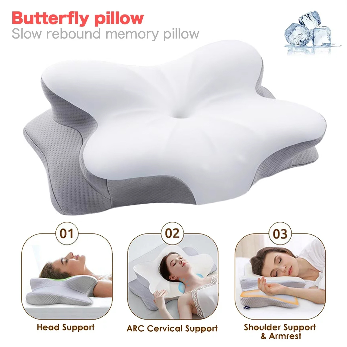 Memory Foam Orthopedic Pillow Neck Pain - Ergonomiczna ortopedyczna poduszka z pianki memory