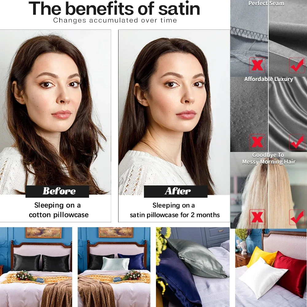2-pakowa satynowa poszewka na  – Satin Silk Pillowcase Hair Skin recenzja i cena