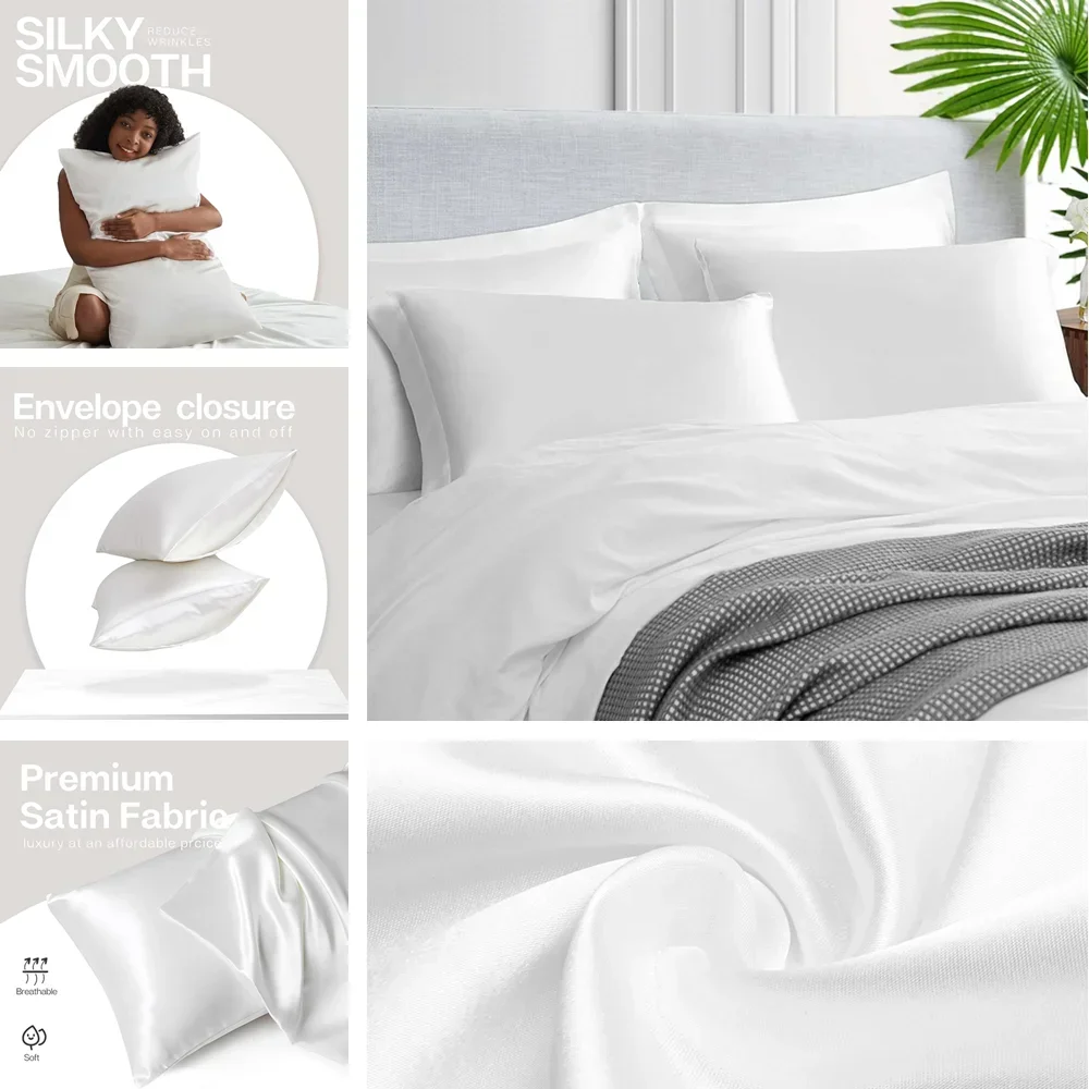 2-pakowa satynowa poszewka na  – Satin Silk Pillowcase Hair Skin recenzja i cena