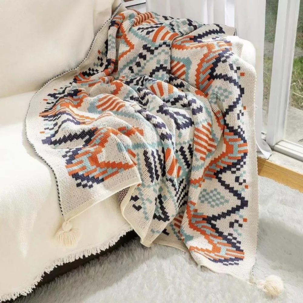 Koc w stylu vintage z grubą dz – Boho Throw Blanket Fringe recenzja i cena