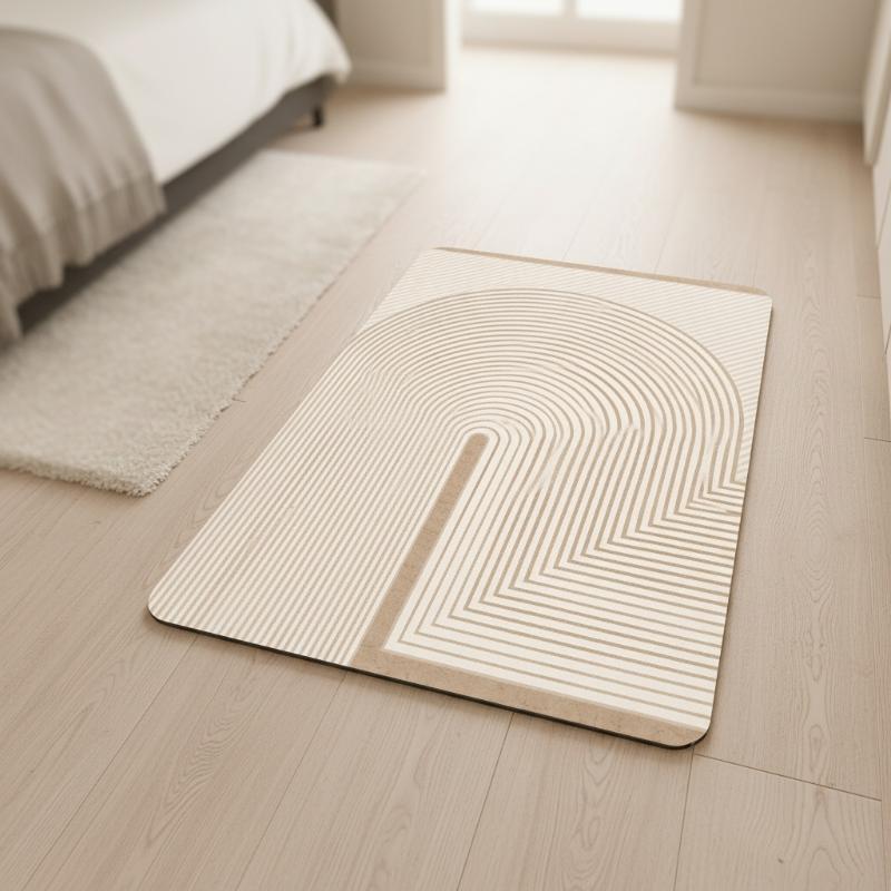 Beżowa, paskowana mata diatomi – Quick Dry Diatomite Bath Mat recenzja i cena