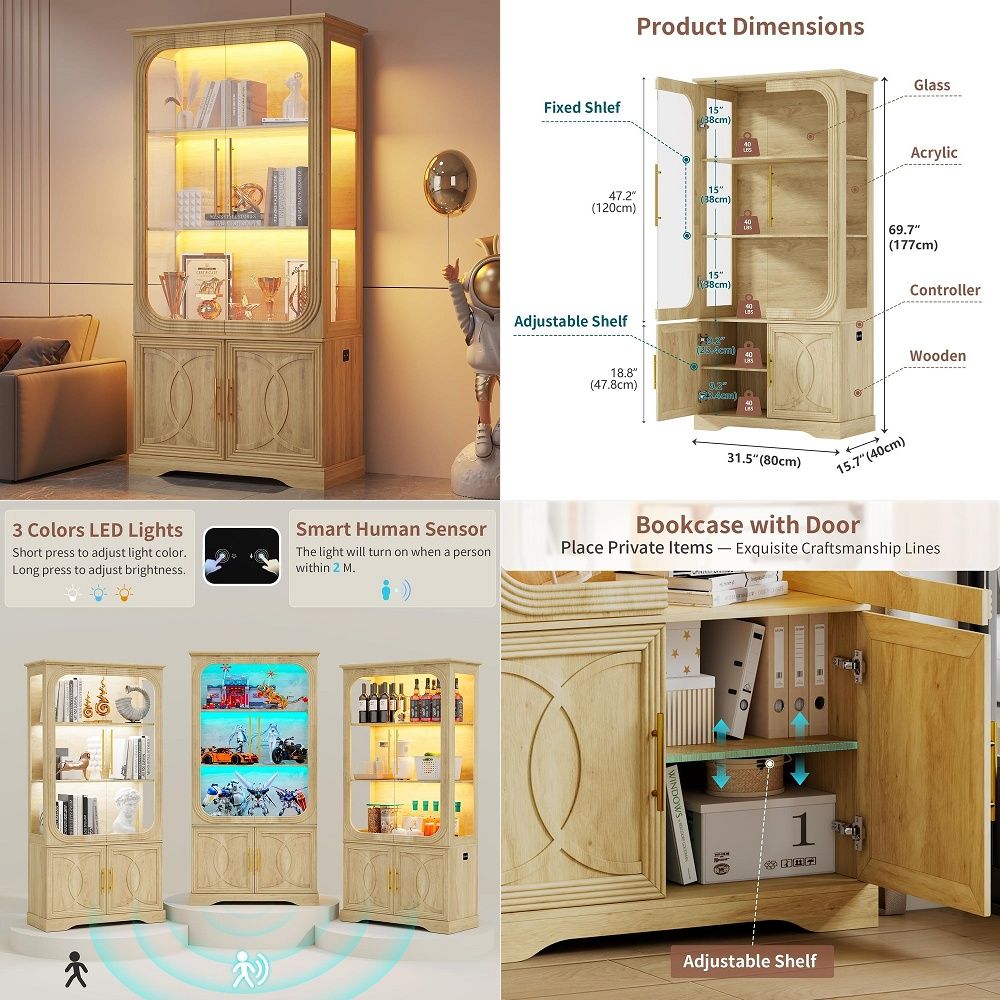 Witryna z szklanymi drzwiami i – Storage & Organization recenzja i cena