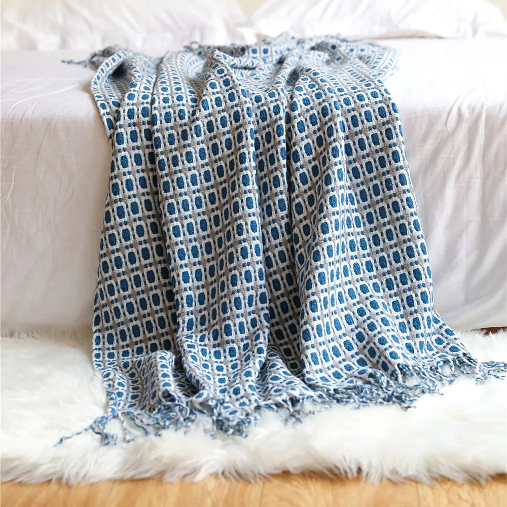 Koc z geometrycznym wzorem żak – Boho Throw Blanket Fringe recenzja i cena