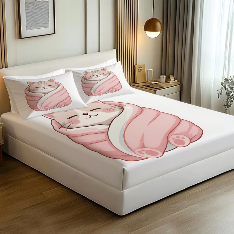 Uroczy zestaw prześcieradeł z  – Fitted Bed Sheets Deep Pocket recenzja i cena