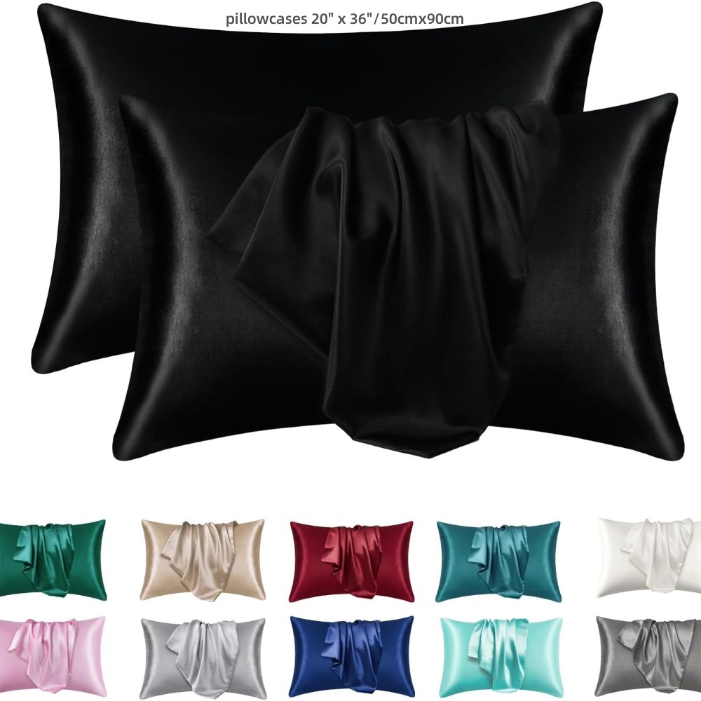 2 sztuki satynowych poszewek n – Satin Silk Pillowcase Hair Skin recenzja i cena