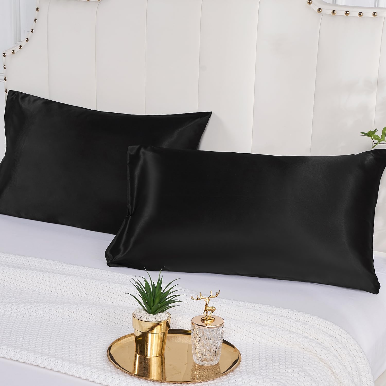 2 sztuki satynowych poszewek n – Satin Silk Pillowcase Hair Skin recenzja i cena