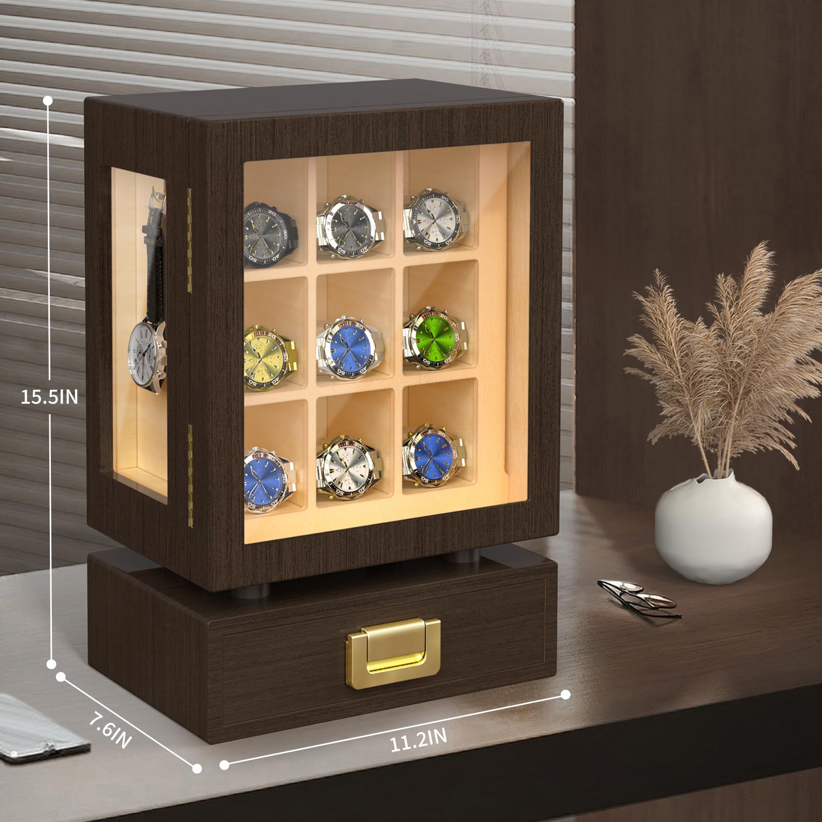 Drewniane pudełko na zegarki o – Storage & Organization recenzja i cena
