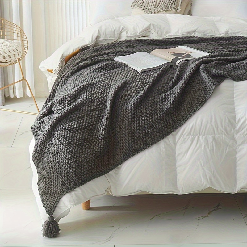 Koc dziergany w stylu boho z o – Boho Throw Blanket Fringe recenzja i cena