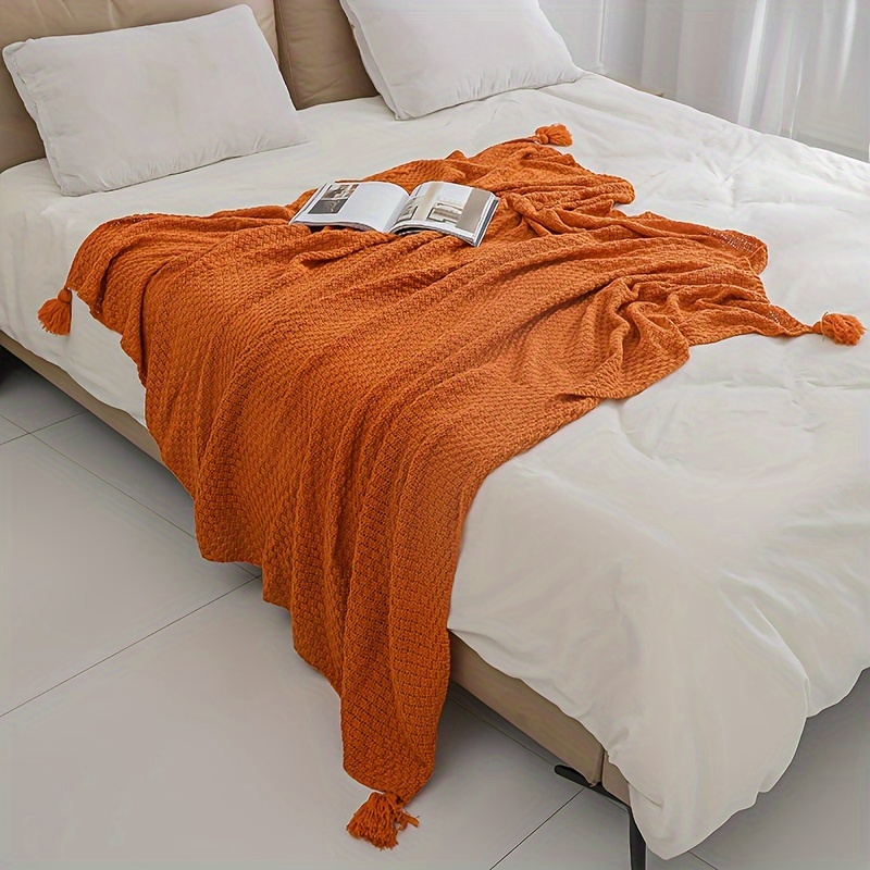 Koc dziergany w stylu boho z o – Boho Throw Blanket Fringe recenzja i cena