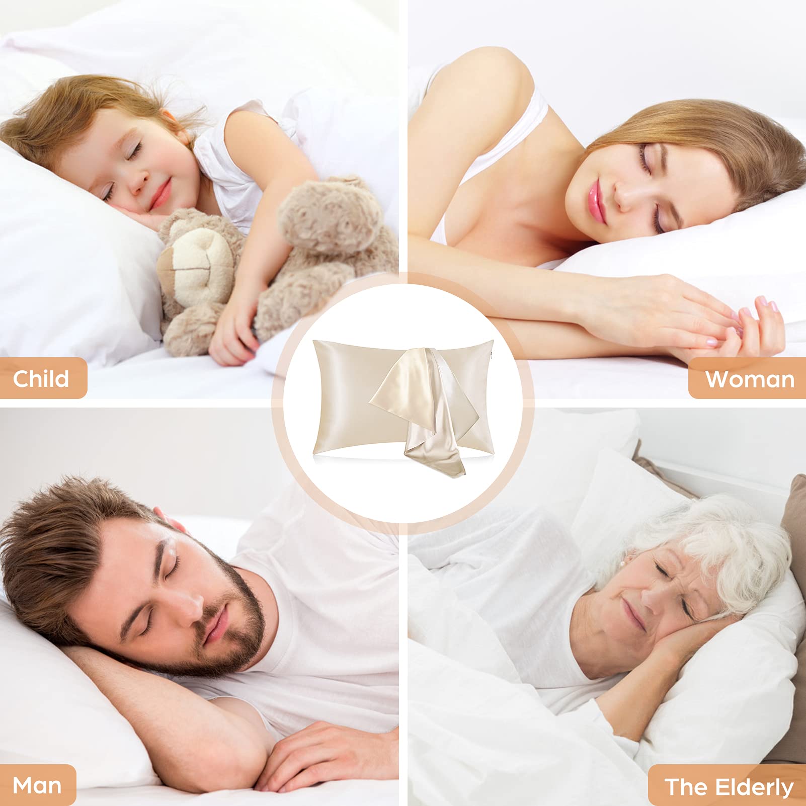 Satynowe poszewki na poduszki  – Satin Silk Pillowcase Hair Skin recenzja i cena
