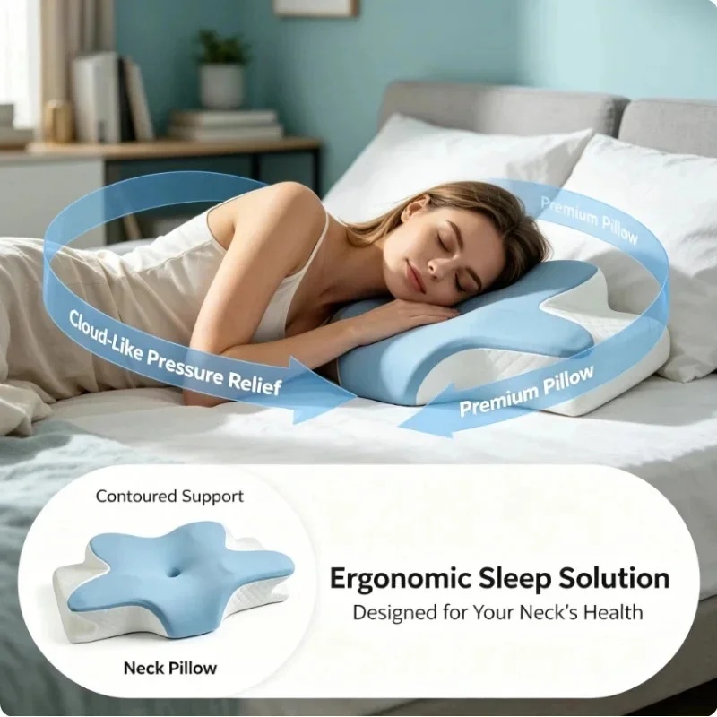 Oddychająca, chłodząca poduszk – Memory Foam Orthopedic Pillow Neck Pain recenzja i cena